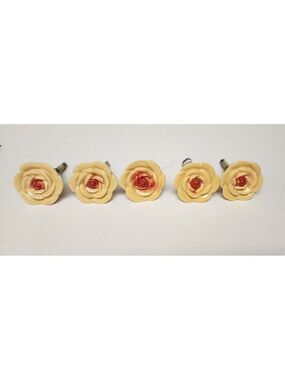 Home Inspirations Decorative Knobs Yellow Red 2 Inch Lot 5